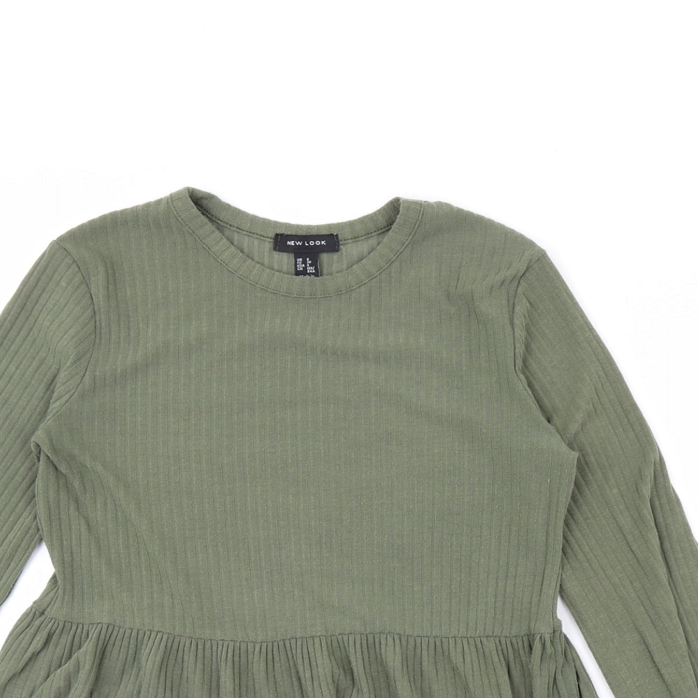 Womens UK Size 8 New Look Green Basic Blouse