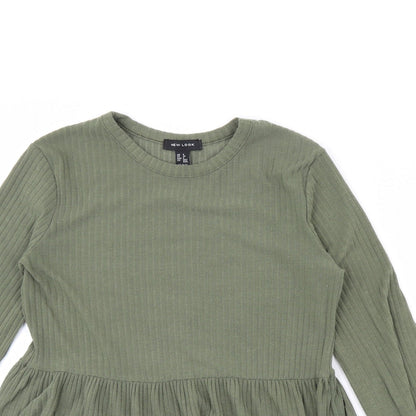 Womens UK Size 8 New Look Green Basic Blouse