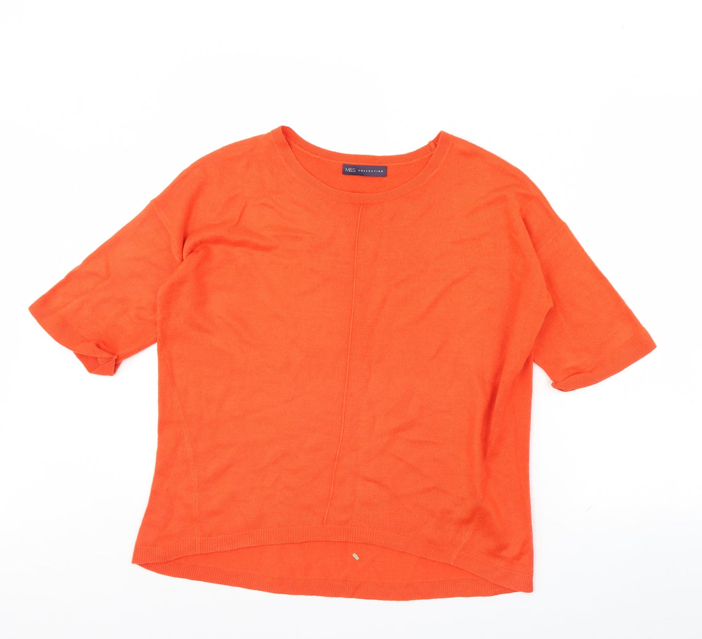 Womens UK Size 12 m&S Orange Pullover Jumper