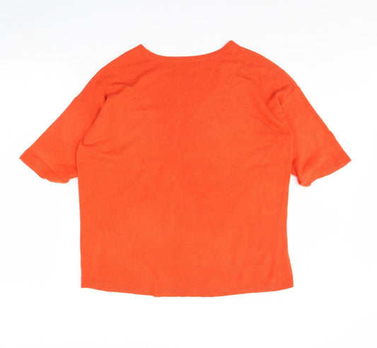 Womens UK Size 12 m&S Orange Pullover Jumper