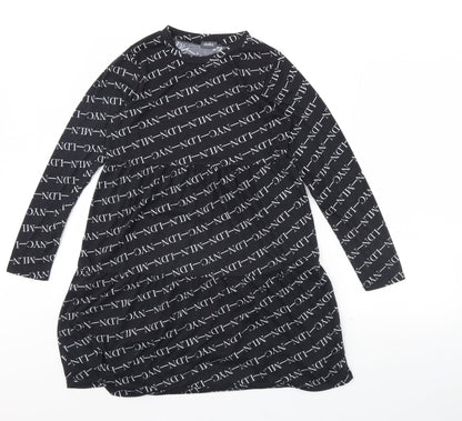 Studio Girls Black Spotted  Fit & Flare  Size 12 Years