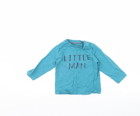 Nutmeg Baby Blue   Basic T-Shirt Size 9-12 Months  - Little Man