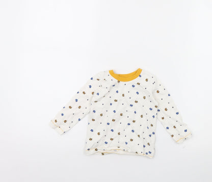 George Baby White Animal Print  Basic T-Shirt Size 9-12 Months
