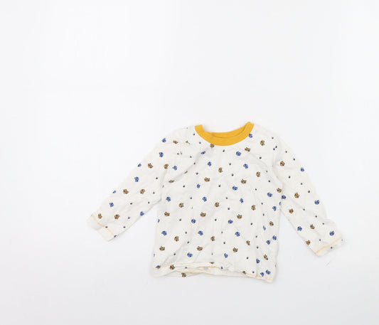 George Baby White Animal Print  Basic T-Shirt Size 9-12 Months