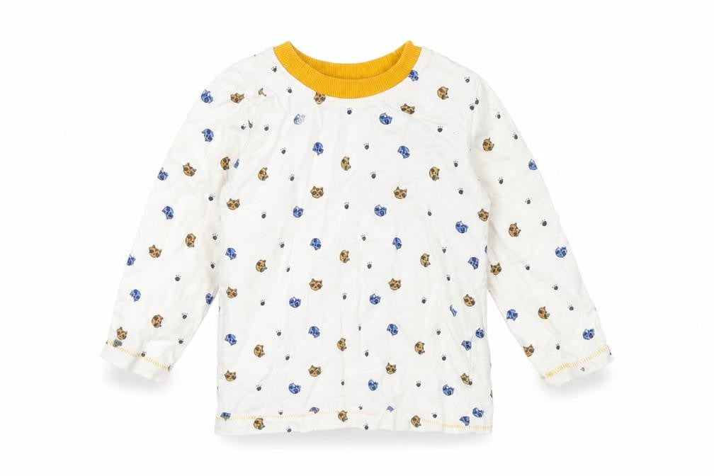 Front view of George Baby White Animal Print Basic T-Shirt, size 9-12, Months