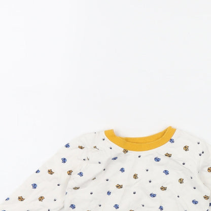 George Baby White Animal Print  Basic T-Shirt Size 9-12 Months