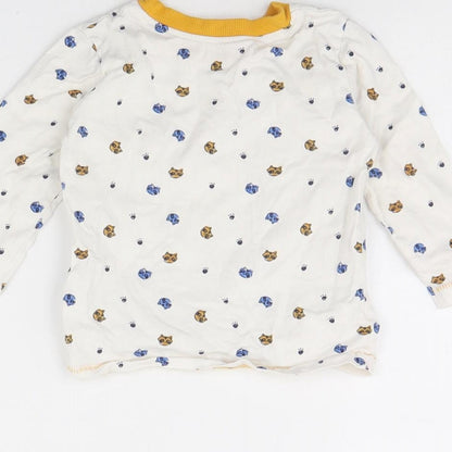 George Baby White Animal Print  Basic T-Shirt Size 9-12 Months