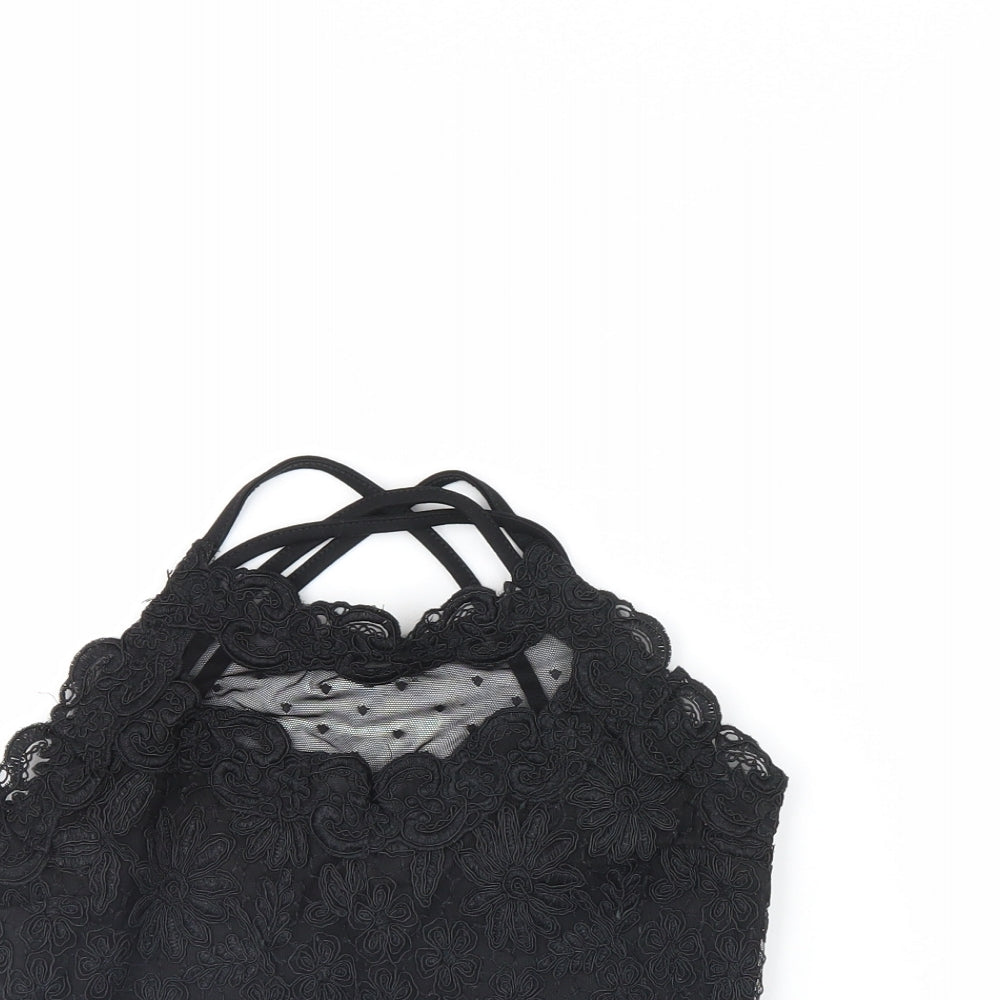 Womens UK Size 6 River Island Black Basic Tank