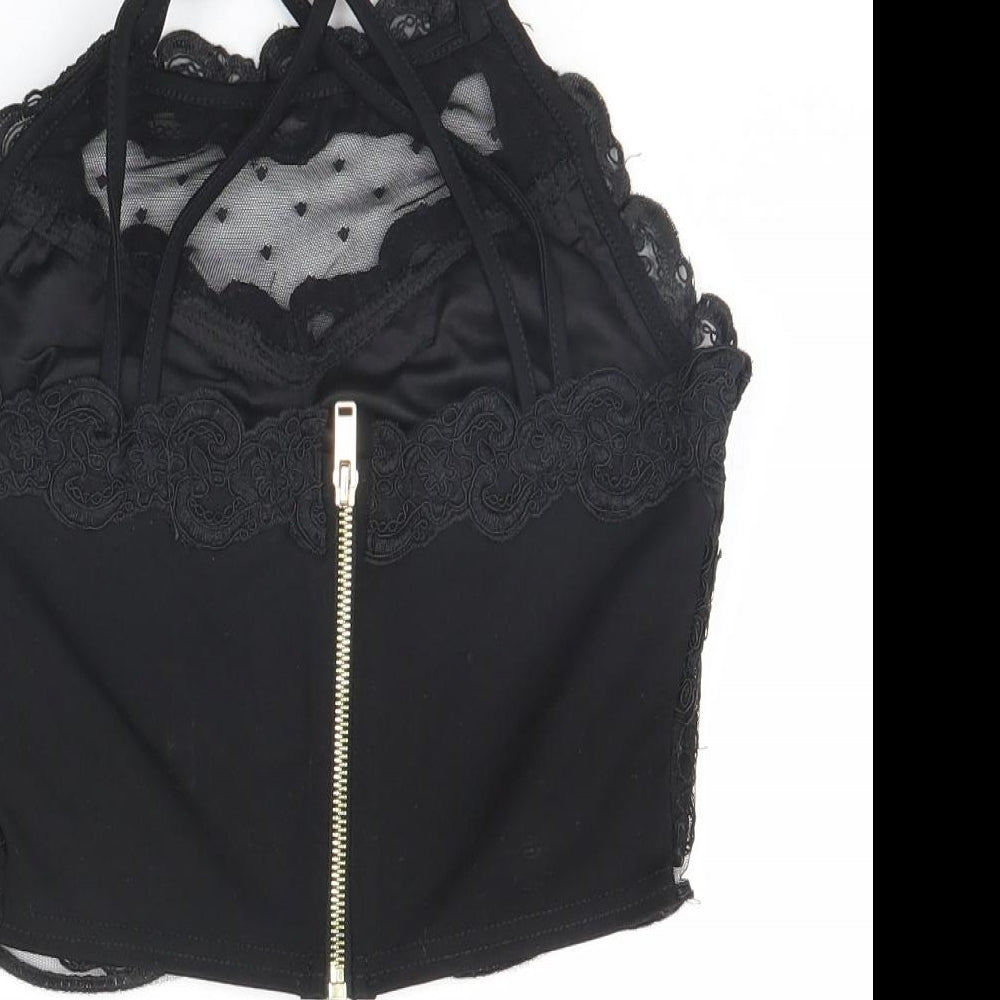 Womens UK Size 6 River Island Black Basic Tank