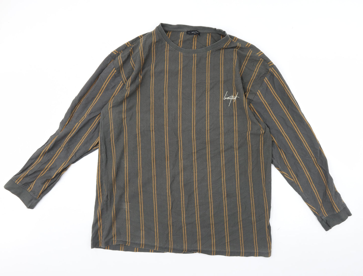 New Look Mens Green Striped  Pullover Jumper Size L