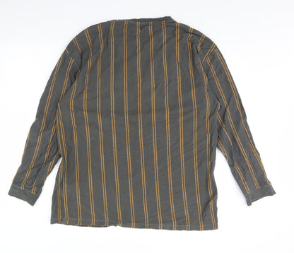 New Look Mens Green Striped  Pullover Jumper Size L