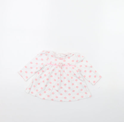 Little Me Girls White Polka Dot  Basic Blouse Size 9-12 Months
