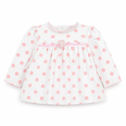 Little Me Girls White Polka Dot  Basic Blouse Size 9-12 Months