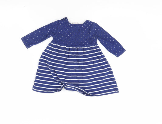 Mini Club Girls Blue Polka Dot  Fit & Flare  Size 3-6 Months
