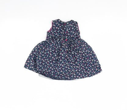 Monsoon Girls Blue Polka Dot  Fit & Flare  Size 6-9 Months