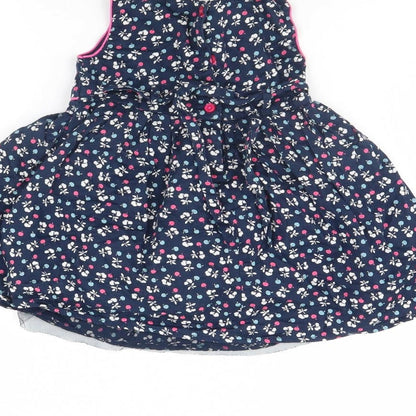 Monsoon Girls Blue Polka Dot  Fit & Flare  Size 6-9 Months