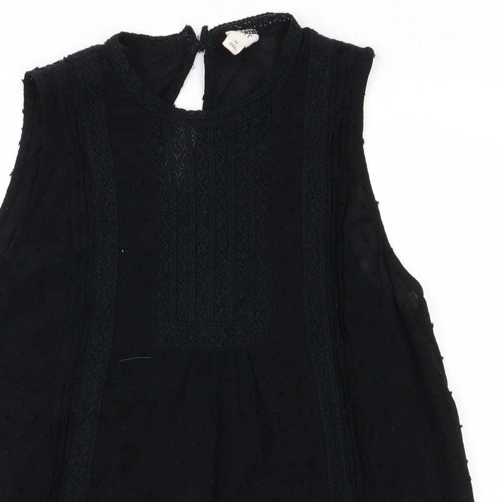 Womens UK Size XS Gap Black Basic Blouse