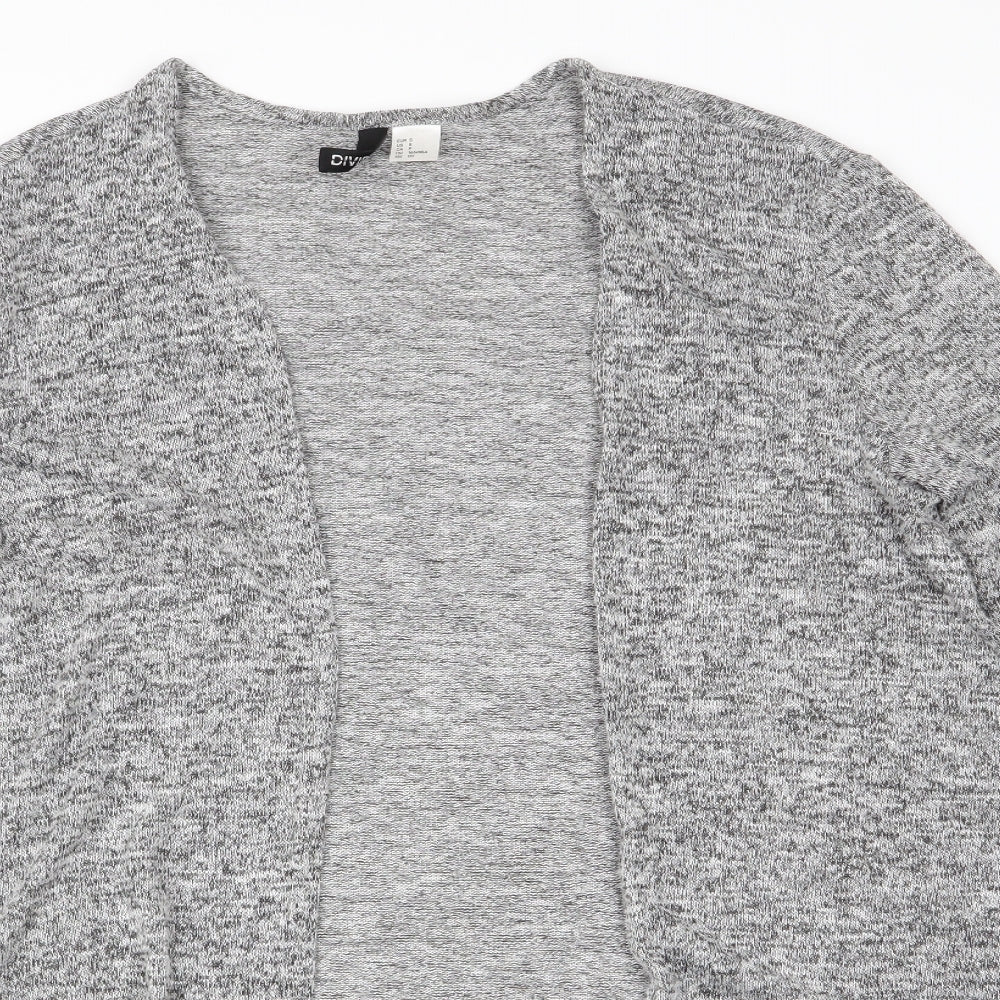 Womens UK Size S Divided Grey Cardigan Jumper