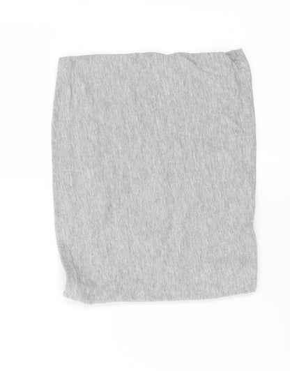 Womens UK Size S New Look Grey Cropped T-Shirt