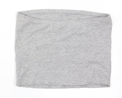 Womens UK Size S New Look Grey Cropped T-Shirt