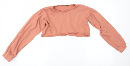 PRETTYLITTLETHING Womens Orange   Pullover Sweatshirt Size 6  - Cropped