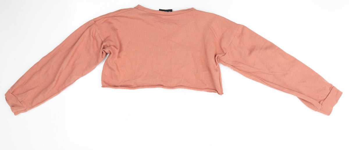 PRETTYLITTLETHING Womens Orange   Pullover Sweatshirt Size 6  - Cropped