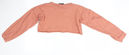 PRETTYLITTLETHING Womens Orange   Pullover Sweatshirt Size 6  - Cropped