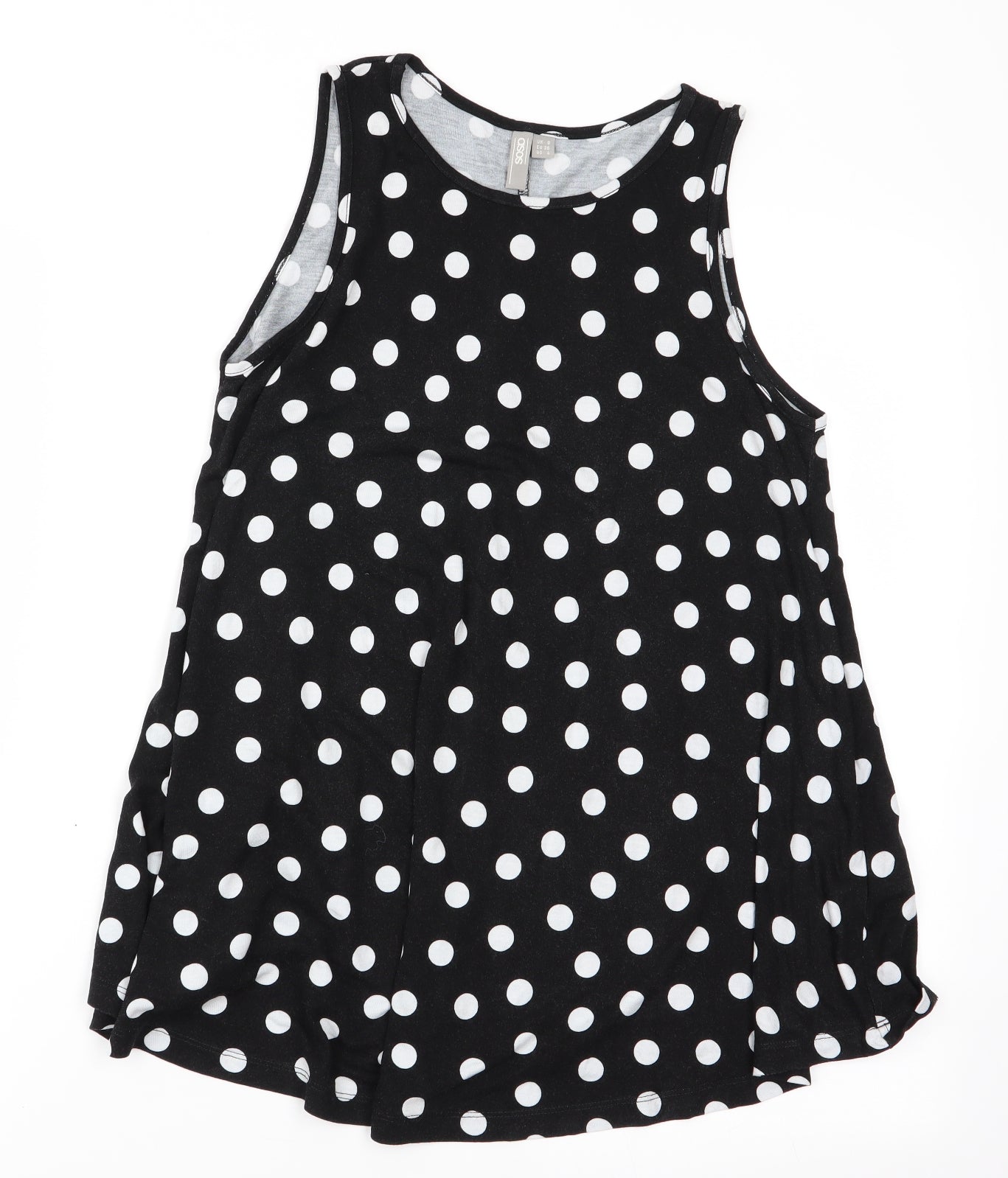 Womens UK Size 8 ASOS Black Tunic T-Shirt