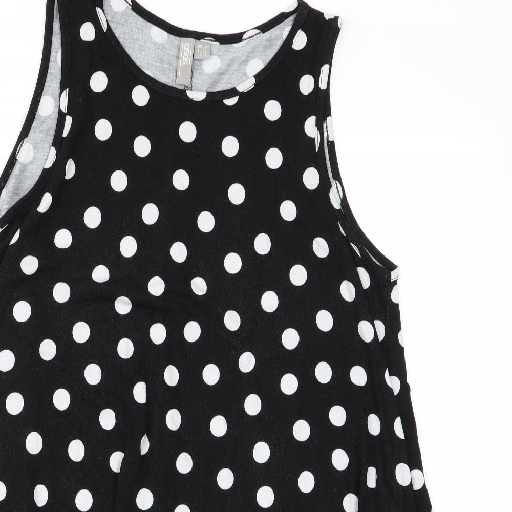 Womens UK Size 8 ASOS Black Tunic T-Shirt