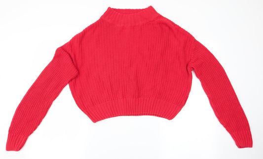 Womens UK Size 10 Divided Orange Pullover Jumper