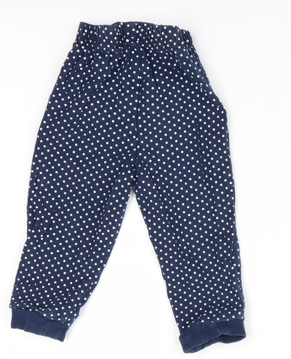 BHS Girls Blue Polka Dot   Pyjama Pants Size 12-18 Months