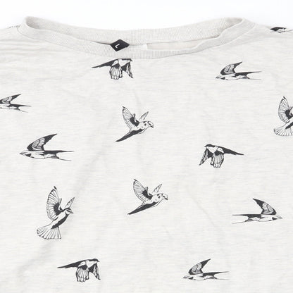Divided Womens Grey Animal Print   Pyjama Top Size 14  - Bird Print