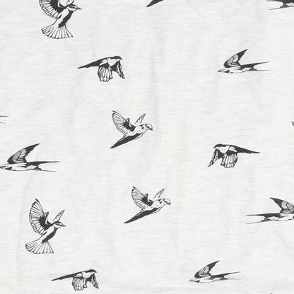 Divided Womens Grey Animal Print   Pyjama Top Size 14  - Bird Print