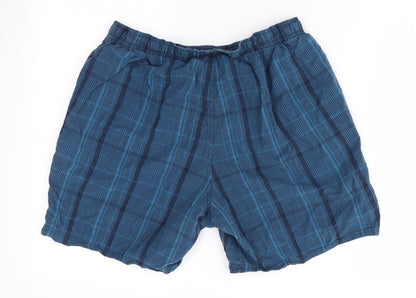 Preworn Mens Blue Check   Sleep Shorts