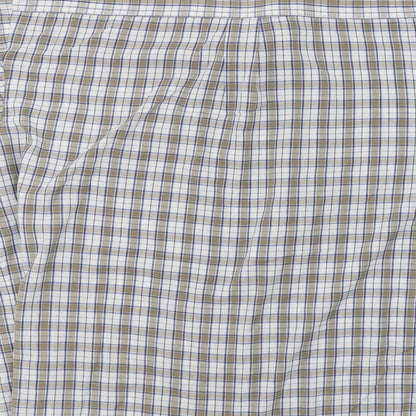 Mens UK Size L Basic Editions Beige  Button-Up Short Sleeve Casual Shirt