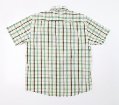 Mens UK Size L Matalan Green  Button-Up Short Sleeve Casual Shirt