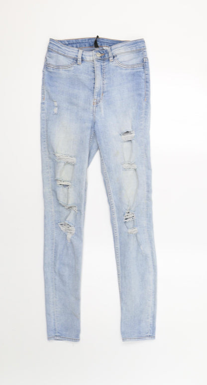 Womens UK Size 8 H&M Regular Fit Skinny Blue Jeans