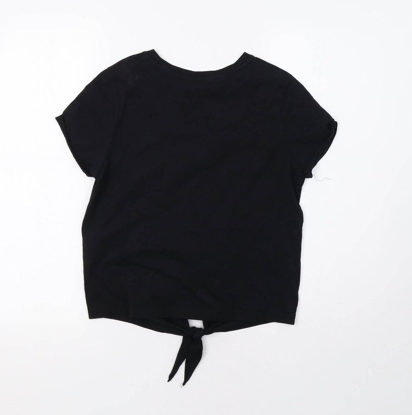 Womens UK Size S Brave Soul Black Basic T-Shirt