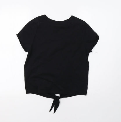 Womens UK Size S Brave Soul Black Basic T-Shirt