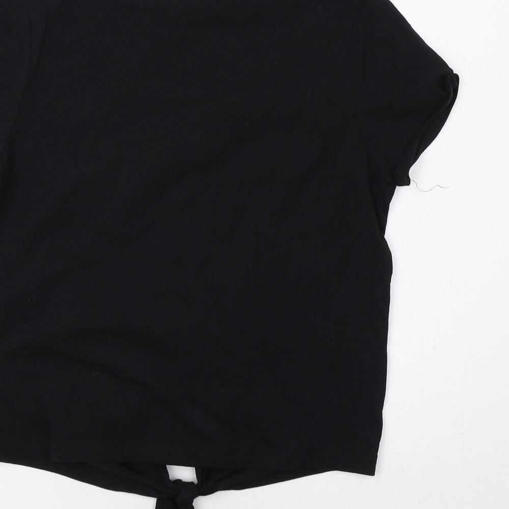 Womens UK Size S Brave Soul Black Basic T-Shirt