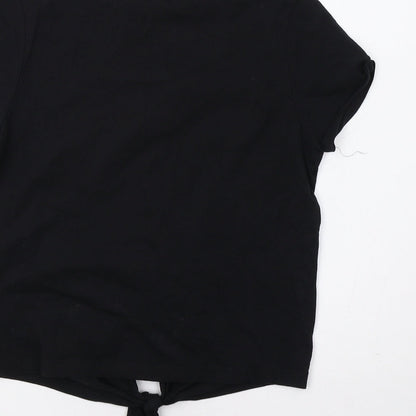 Womens UK Size S Brave Soul Black Basic T-Shirt