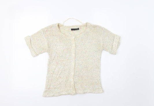Primark Womens Beige   Pullover Jumper Size 6  - Sequinned