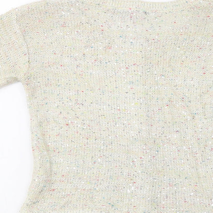 Primark Womens Beige   Pullover Jumper Size 6  - Sequinned