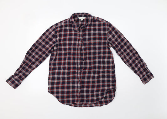 Womens UK Size 8 H&M Red Basic Button-Up