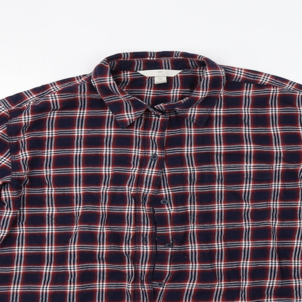 Womens UK Size 8 H&M Red Basic Button-Up