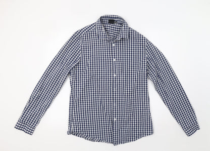 ASOS Mens Blue Check   Button-Up Size L
