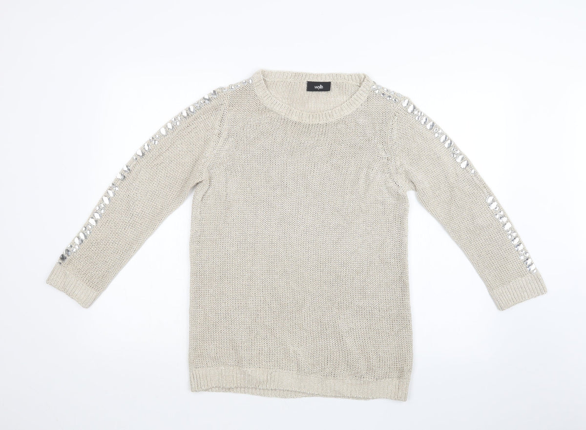 Wallis Womens Beige   Pullover Sweatshirt Size S