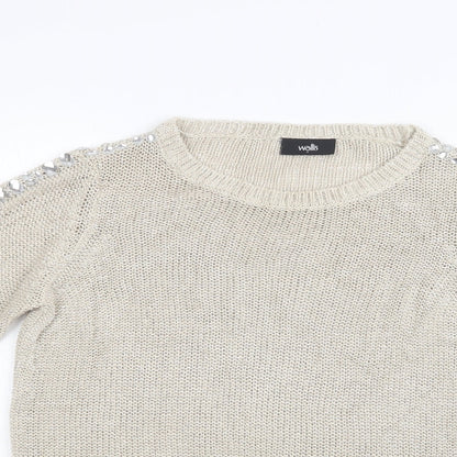 Wallis Womens Beige   Pullover Sweatshirt Size S