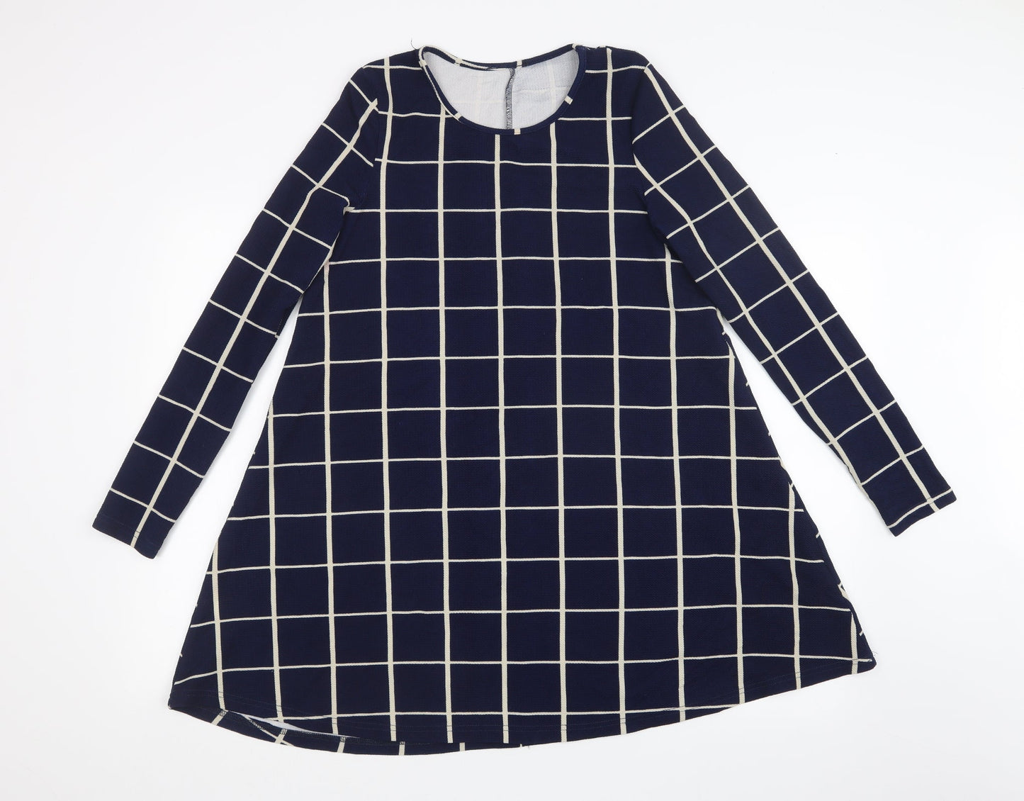 Preworn Womens Blue Geometric  A-Line