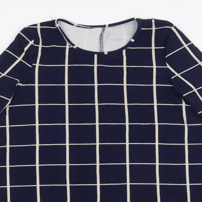 Preworn Womens Blue Geometric  A-Line